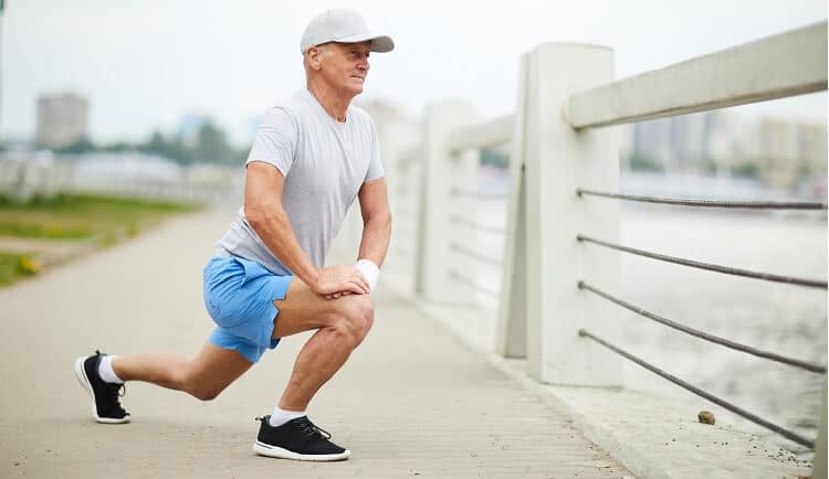 Older Man Working out and Reducing risk for Prostate Cancer