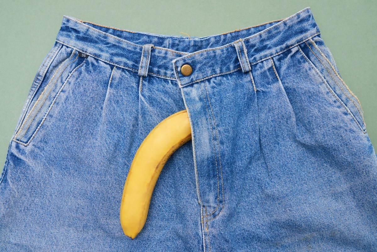 Banana Poking Out From Jeans